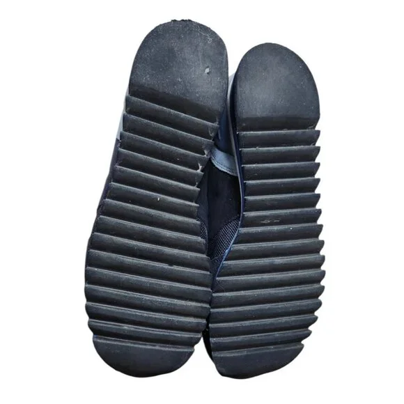 Tory Burch Navy Suede Mesh Sneakers Women’s 9.5 Suede Textile Upper Logo Trainer - Picture 10 of 14